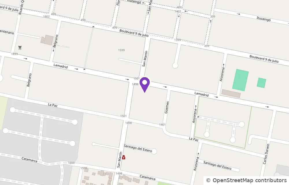 Mapa: Lamadrid y San Martín, Yerba Buena